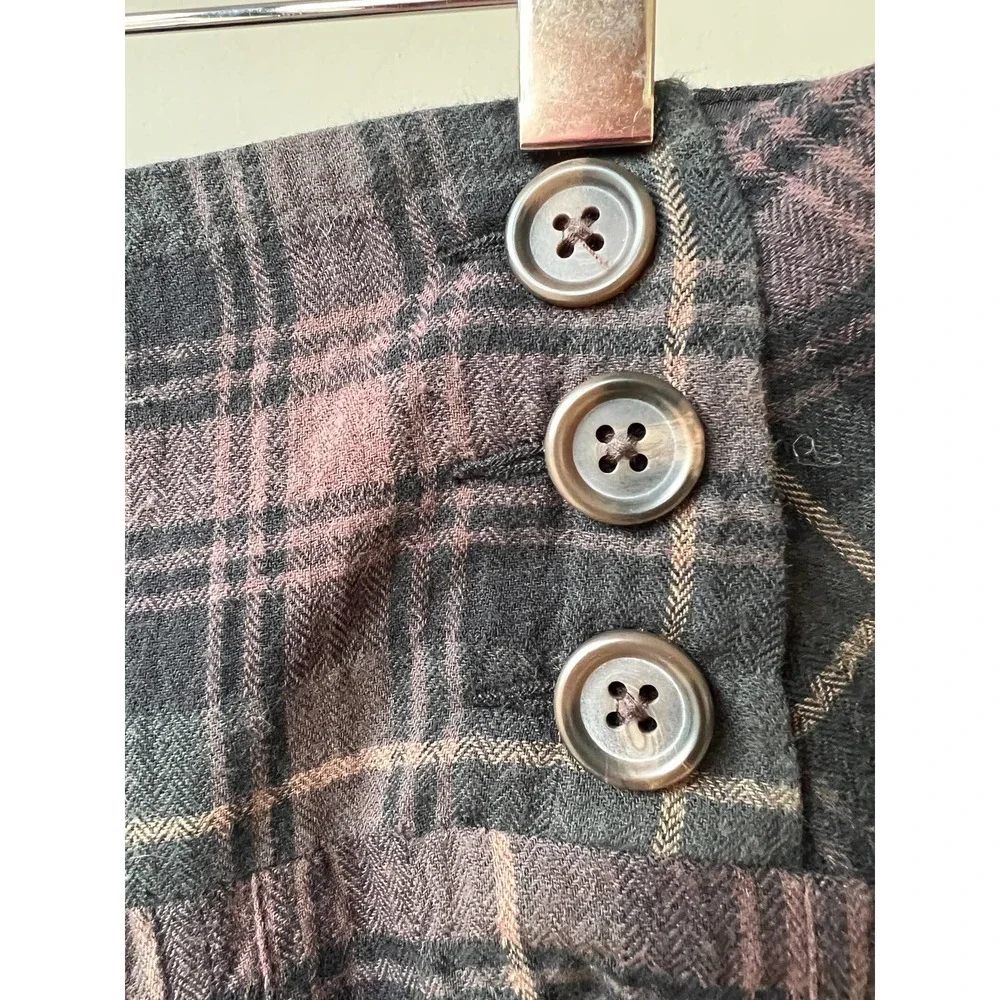 CABI Women's Vintage Brown/Black Plaid Seer Sucker Fit-n-Flare Skirt size 4 - Picture 3 of 8